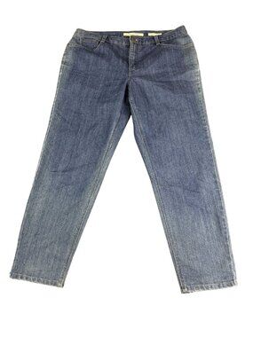 Jones New York Battery Park Ankle Jeans Size 16 Blue Denim Straight Leg Womens
